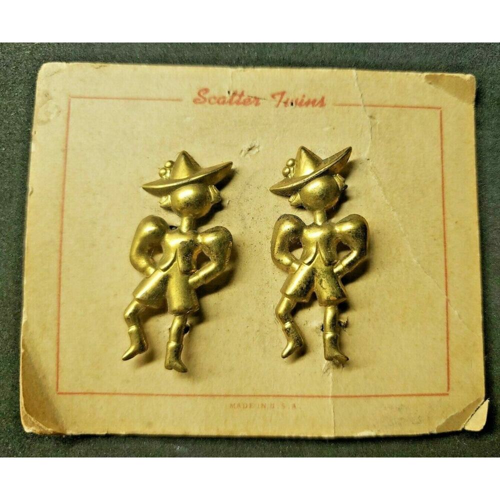 Vintage‎ Scatter Twins Pin Set on Factory Card NOS
